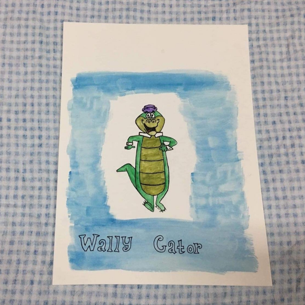 Wally Gator Watercolor Painting